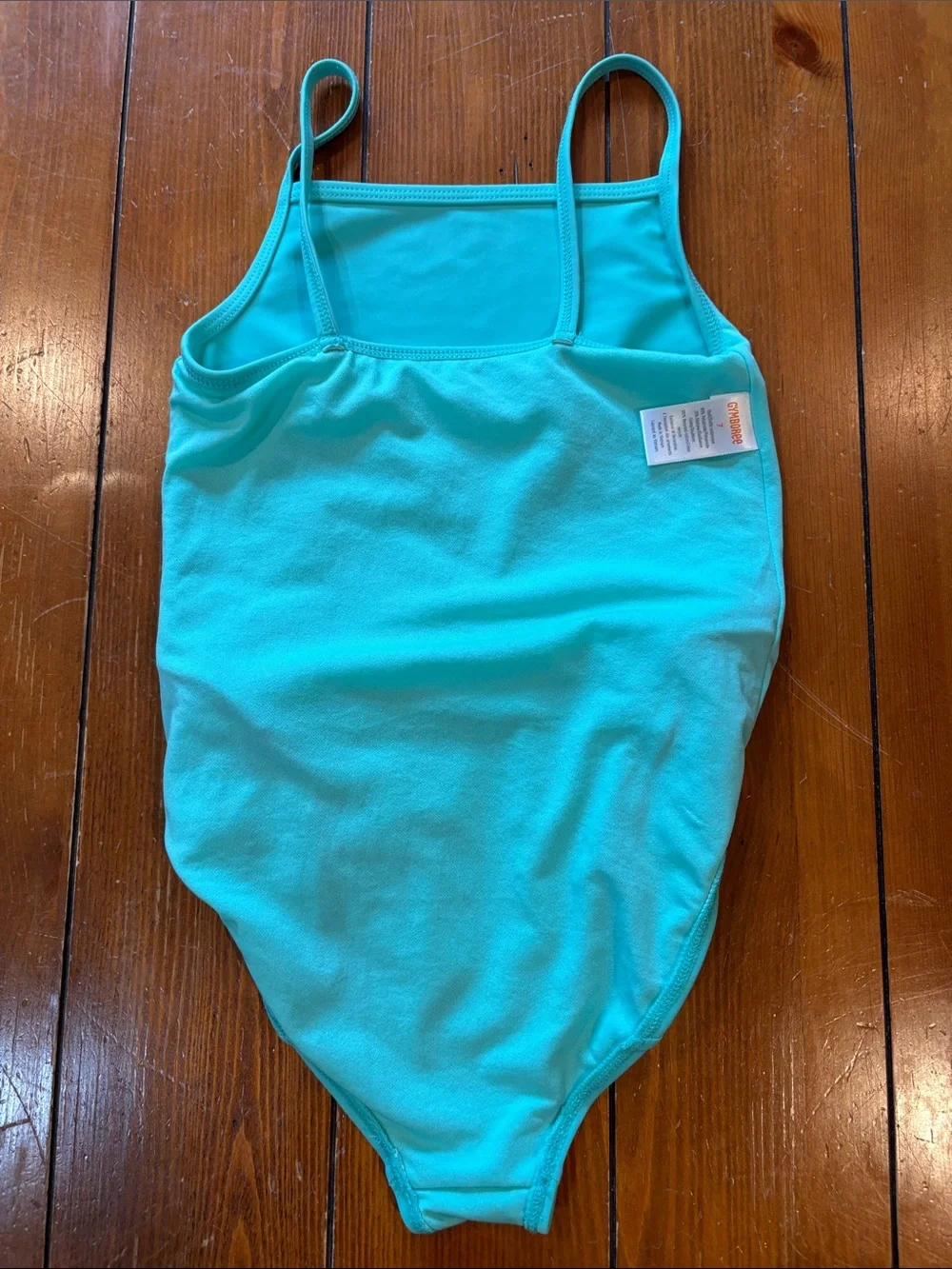 Gymboree Turquoise and Pink Flamingo Ruffle One-Piece Swimsuit Size 7
